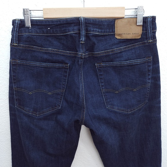 American Eagle Slim Taper Jeans Next Level Airflex Stretch Dark Wash 32 x 34 - Picture 9 of 14
